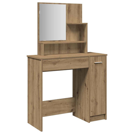 Vidaxl kaptafel met spiegel 86,5x35x136 cm artisanaal eikenkleur