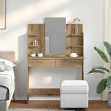 Vidaxl kaptafel met spiegel 96x39x142 cm artisanaal eikenkleur