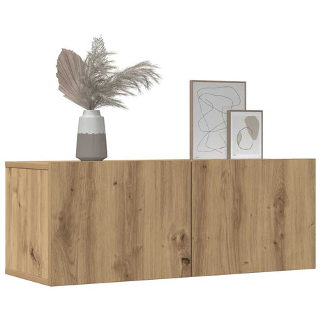 Vidaxl tv-meubels 2 st wandgemonteerd 80x30x30cm artisanaal eikenkleur