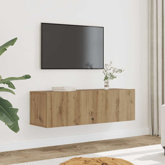 Vidaxl tv-meubels 2 st wandgemonteerd 100x30x30 cm artisanaal eiken