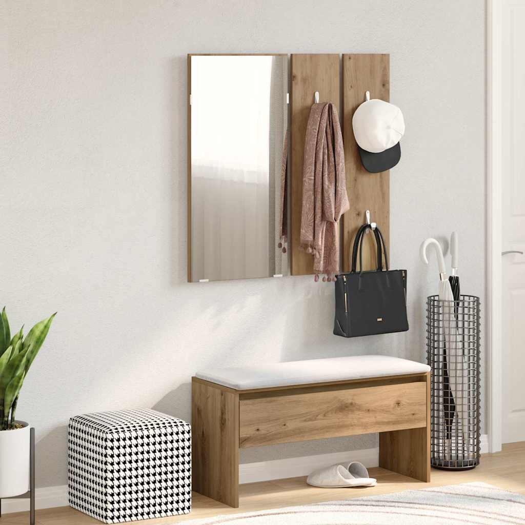 Vidaxl halmeubelset bewerkt hout artisanaal eikenkleur