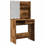 Vidaxl kaptafel met led-verlichting 74,5x40x141 cm oud houtkleurig