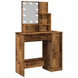 Vidaxl kaptafel met led-verlichting 86,5x35x136 cm oud houtkleurig