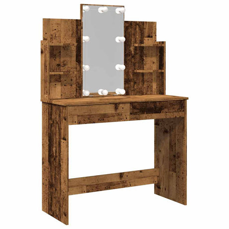 Vidaxl kaptafel met led-verlichting 96x40x142 cm oud houtkleurig