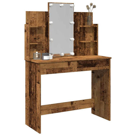 Vidaxl kaptafel met led-verlichting 96x40x142 cm oud houtkleurig