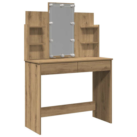 Vidaxl kaptafel met led-verlichting 96x40x142 cm artisanaal eikenkleur