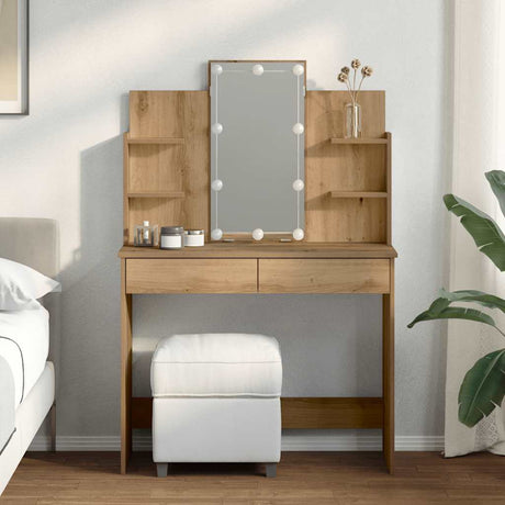 Vidaxl kaptafel met led-verlichting 96x40x142 cm artisanaal eikenkleur
