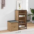 Vidaxl opbergbox met lade 40,5x40x40 cm bewerkt hout artisanaal eiken