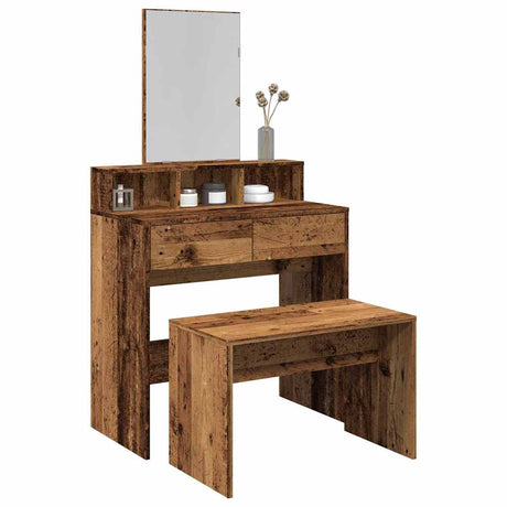 Vidaxl kaptafelkruk 70x35x45 cm bewerkt hout oud houtkleurig
