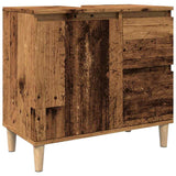 Vidaxl wastafelkast 65x33x60 cm bewerkt hout oud houtkleurig