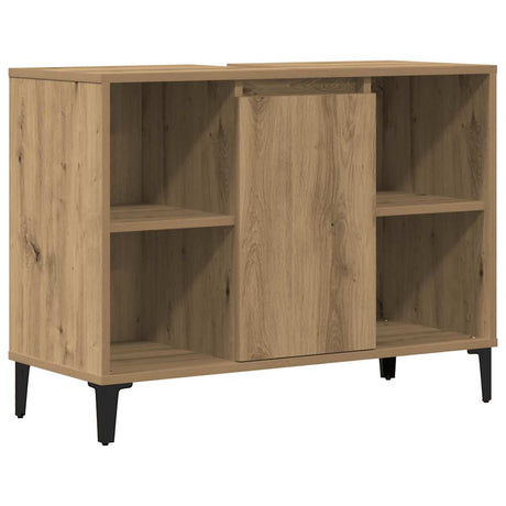 Vidaxl wastafelkast 80x33x60 cm bewerkt hout artisanaal eikenkleur