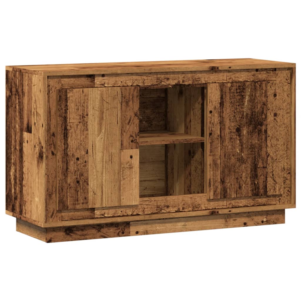 Vidaxl dressoir 102x35x60 cm bewerkt hout oud houtkleurig