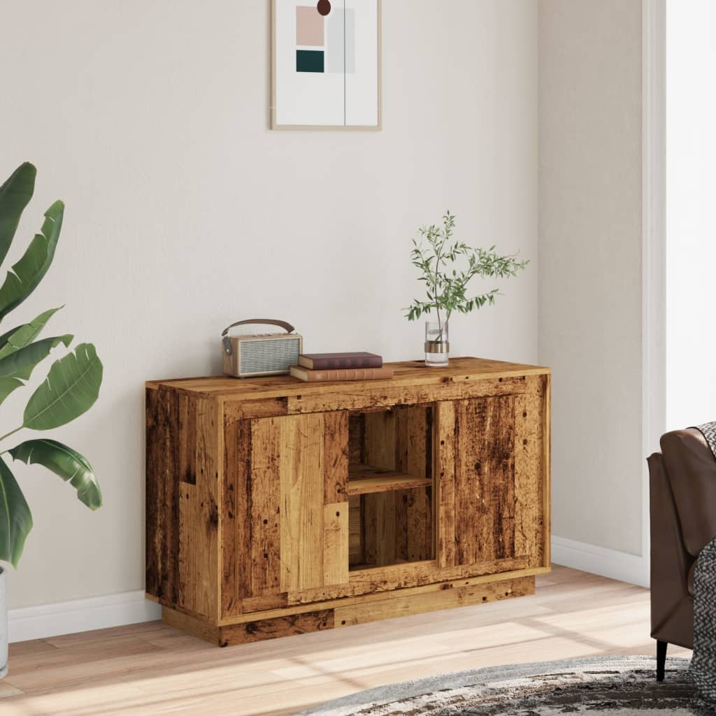 Vidaxl dressoir 102x35x60 cm bewerkt hout oud houtkleurig