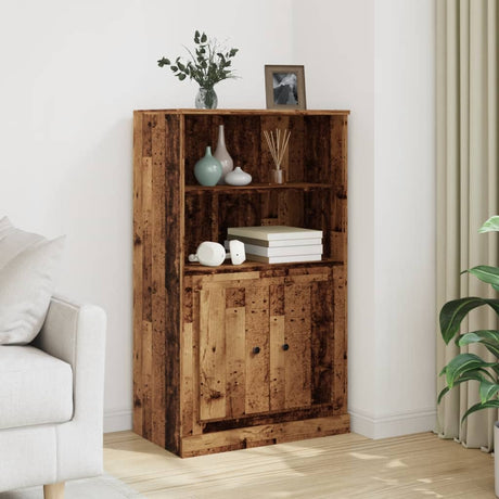 Vidaxl hoge kast 60x35,5x103,5 cm bewerkt hout oud houtkleurig