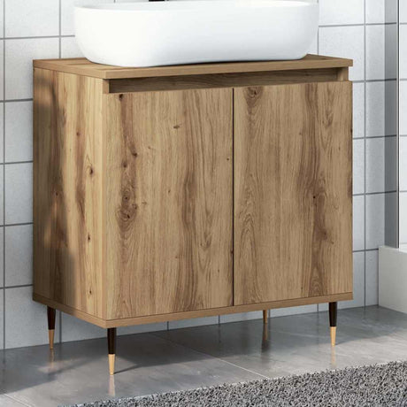 Vidaxl badkamerkast 58x33x60 cm bewerkt hout artisanaal eikenkleurig