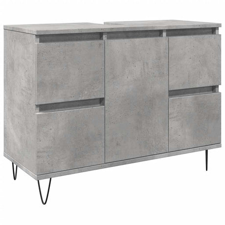 Vidaxl badkamerkast 80x33x60 cm bewerkt hout betongrijs