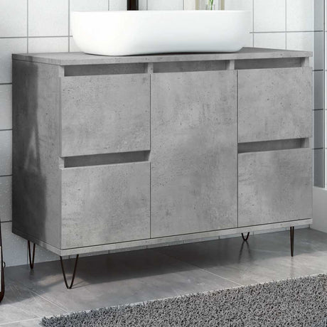 Vidaxl badkamerkast 80x33x60 cm bewerkt hout betongrijs