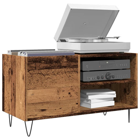 Vidaxl platenkast 84,5x38x48 cm bewerkt hout oud houtkleurig