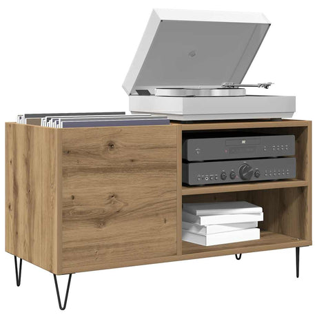 Vidaxl platenkast 84,5x38x48 cm bewerkt hout artisanaal eikenkleur