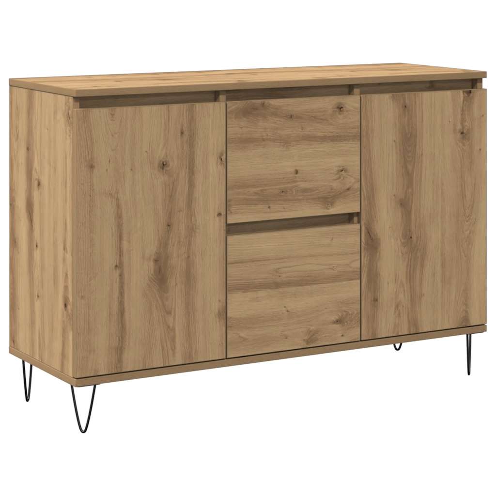 Vidaxl dressoir 101,5x35x70 cm bewerkt hout artisanaal eikenkleurig
