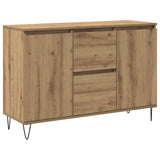 Vidaxl dressoir 101,5x35x70 cm bewerkt hout artisanaal eikenkleurig