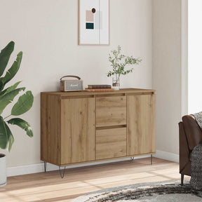 Vidaxl dressoir 101,5x35x70 cm bewerkt hout artisanaal eikenkleurig