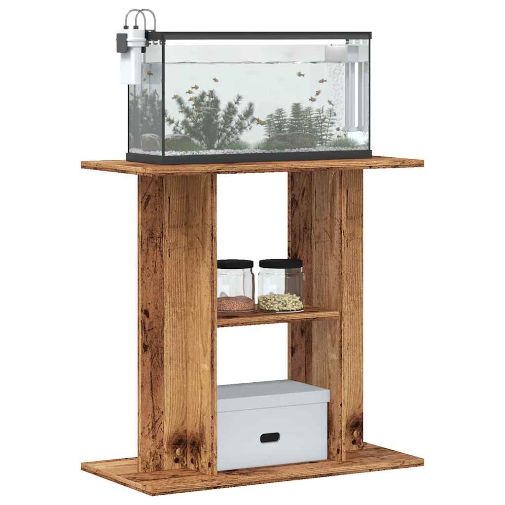 Vidaxl aquariumstandaard 60x30x60 cm bewerkt hout oud houtkleurig