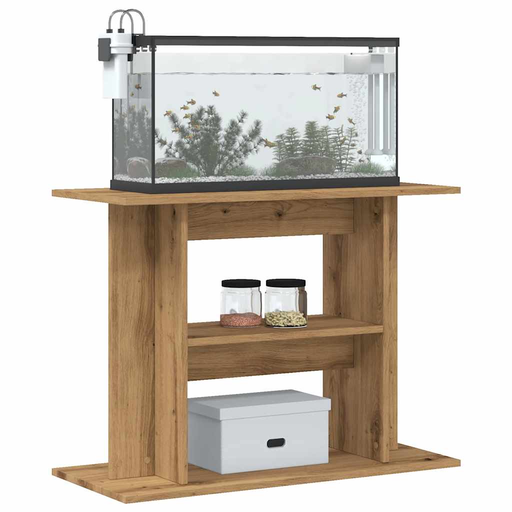 VIDAXL Aquarium Standard 80x35x60 cm verarbeitete Holzhandwerks -Eichenfarbe