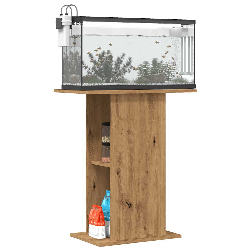 Vidaxl Aquarium Standard 36x60.5x72.5 cm Forarbejdet træ Artisanal Oak