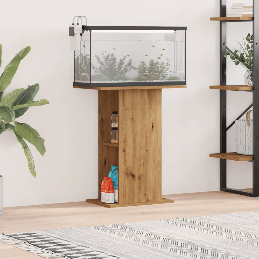 Vidaxl Aquarium Standard 36x60.5x72.5 cm Forarbejdet træ Artisanal Oak