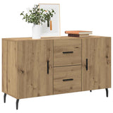 Vidaxl dressoir 100x36x60 cm bewerkt hout artisanaal eikenkleurig