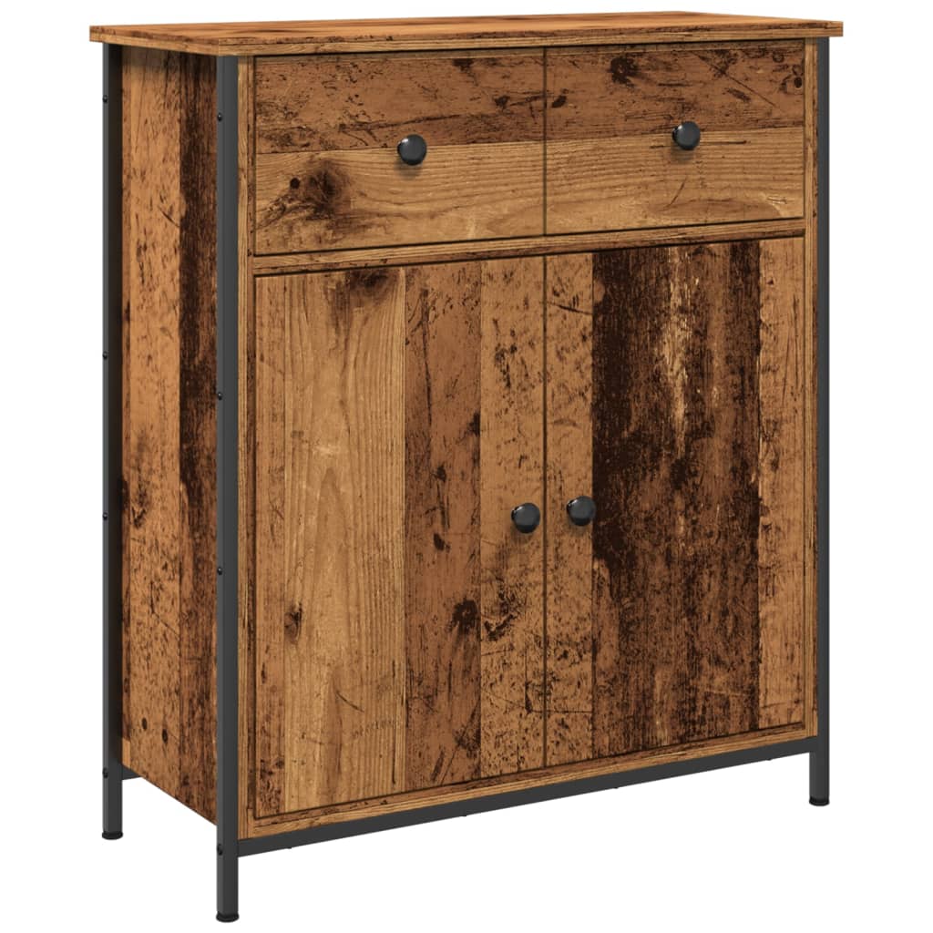 Vidaxl dressoir 70x30x80 cm bewerkt hout oud houtkleurig