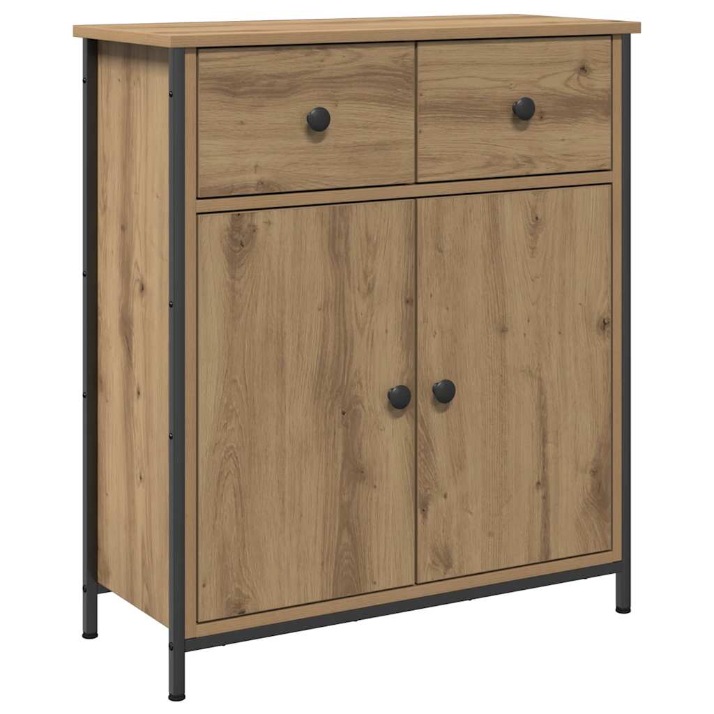 Vidaxl dressoir 70x30x80 cm bewerkt hout artisanaal eikenkleur