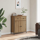 Vidaxl dressoir 70x30x80 cm bewerkt hout artisanaal eikenkleur