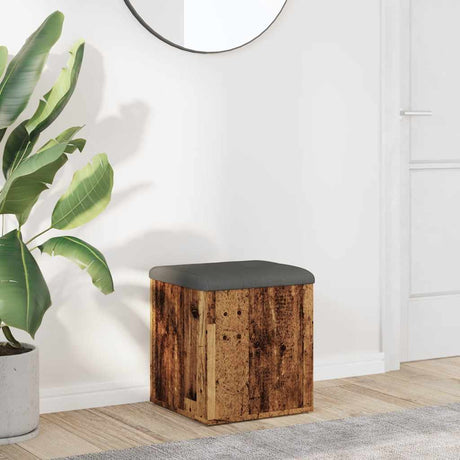 Vidaxl opbergbank 42x42x45 cm bewerkt hout oud houtkleurig