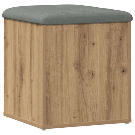 Vidaxl opbergbankje 42x42x45 cm bewerkt hout artisanaal eikenkleur