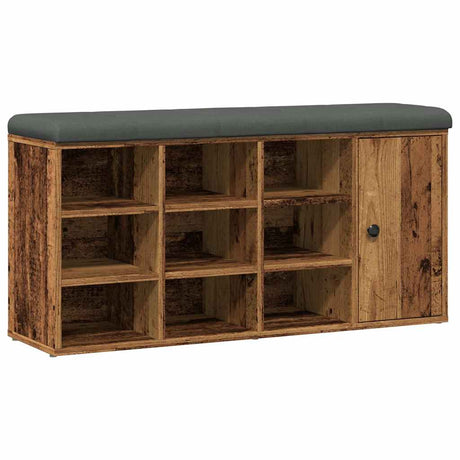 Vidaxl schoenenbank 102x32x50 cm bewerkt hout oud houtkleurig