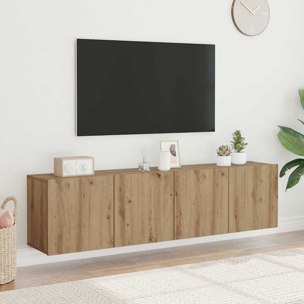 Vidaxl tv-meubels 2 st wandgemonteerd 80x30x41cm artisanaal eikenkleur