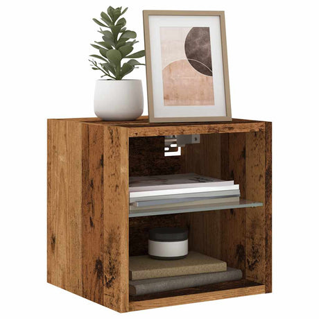 Vidaxl tv-wandmeubel met led-verlichting 30x28,5x30 cm oud houtkleurig