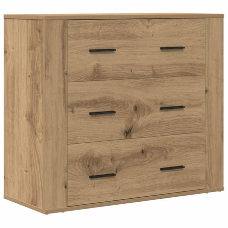 Vidaxl dressoir 80x33x70 cm bewerkt hout artisanaal eikenkleurig