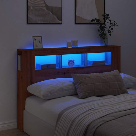 Vidaxl hoofdeinde met led 160x18,5x103,5 cm hout artisanaal eikenkleur
