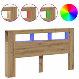 Vidaxl hoofdeinde met led 180x18,5x103,5 cm hout artisanaal eikenkleur