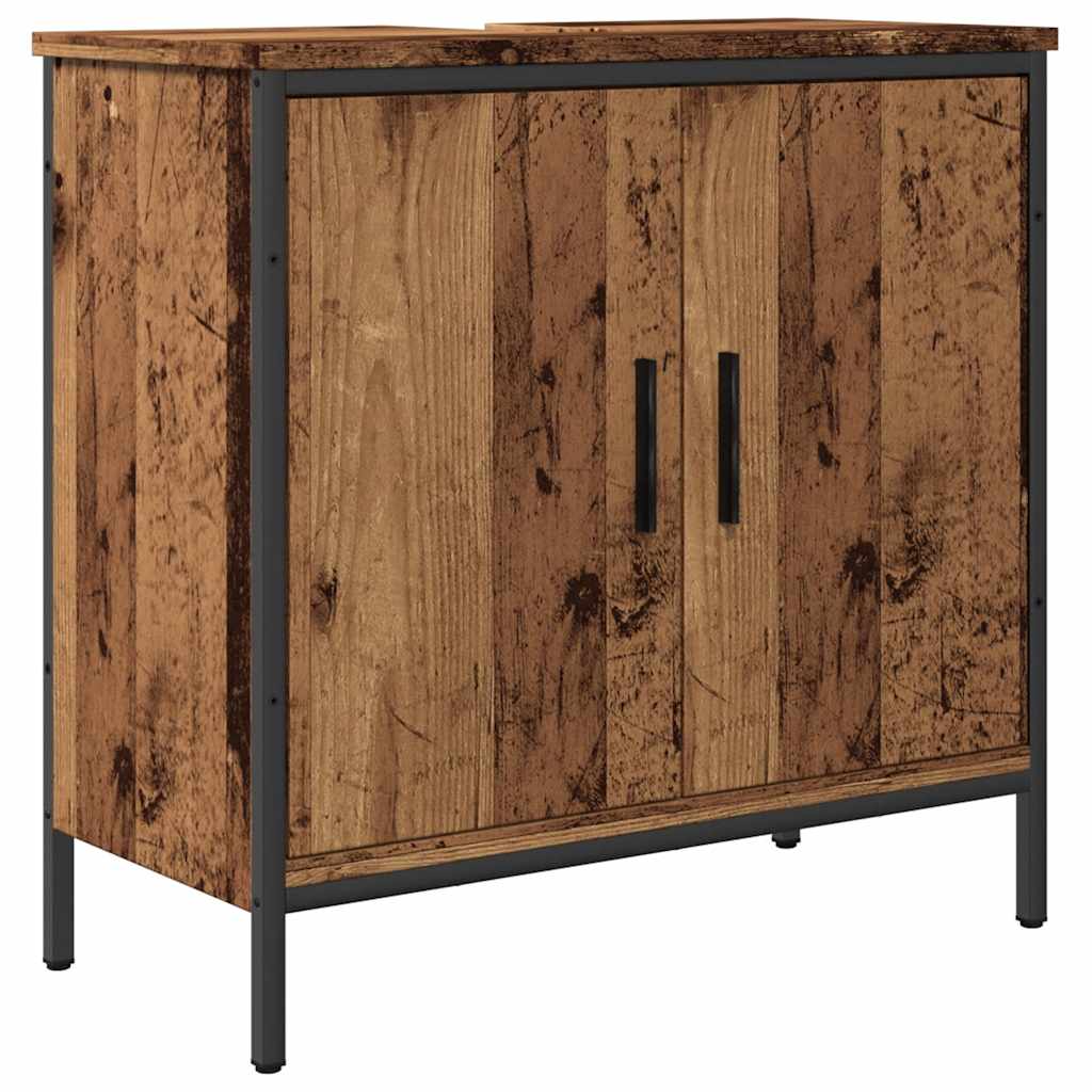 Vidaxl wastafelkast 60x30x60 cm bewerkt hout oud houtkleurig