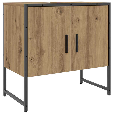 Vidaxl wastafelkast 60x33x60 cm bewerkt hout artisanaal eikenkleurig