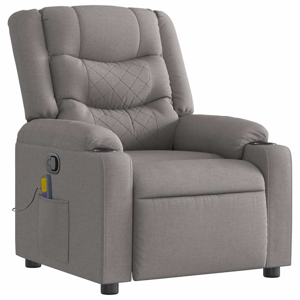 Vidaxl massagestoel verstelbaar stof taupe