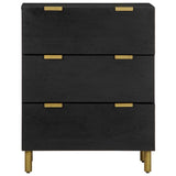 Vidaxl dressoir 60x33x75 cm bewerkt hout zwart