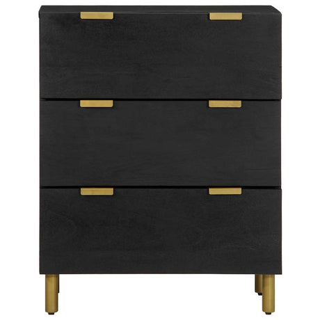 Vidaxl dressoir 60x33x75 cm bewerkt hout zwart