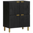 Vidaxl dressoir 60x33x75 cm bewerkt hout zwart