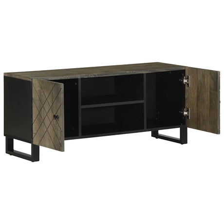 Vidaxl tv-meubel 105x33x46 cm massief mangohout zwart