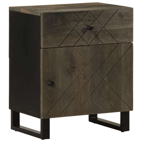 Vidaxl nachtkastje 50x33x60 cm massief mangohout zwart